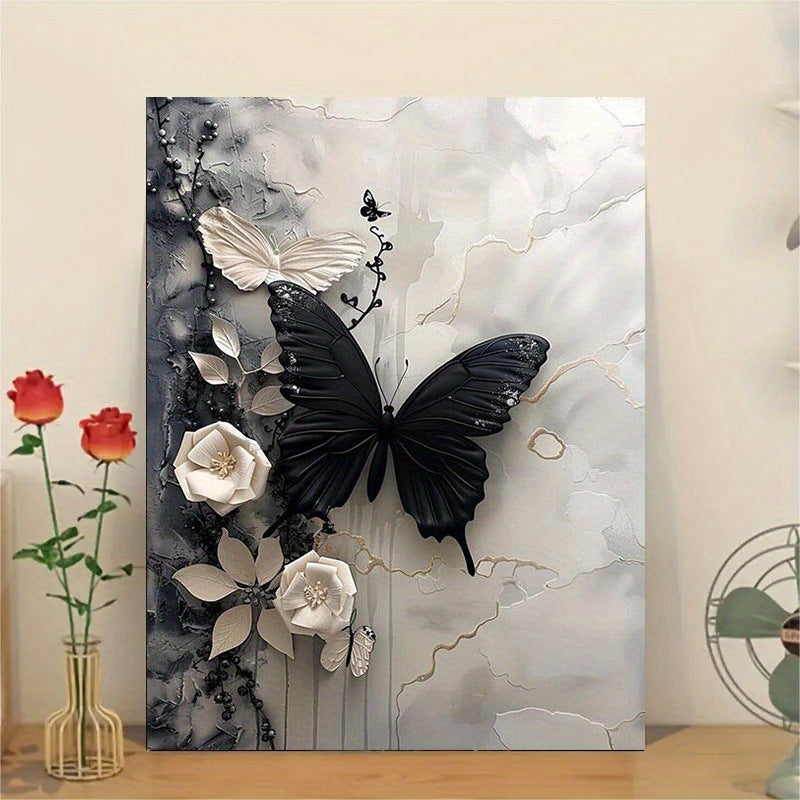 Black & White Butterfly Digital Oil Painting DIY Fill Oil Painting Hand Painting Hand Painted Living Room Decoration Painting